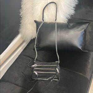Rebecca Minkoff-Black Leather Crossbody Bag